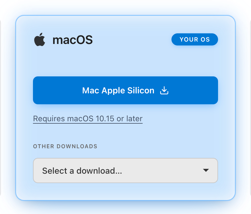 VS Code macOS 下载页面